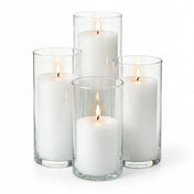 Richland Slim Pillar Candles & Eastland Cylinder Holders Set of 8 - White - thumbnail number 2