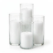 Richland Slim Pillar Candles & Eastland Cylinder Holders Set of 8 - White - thumbnail number 1