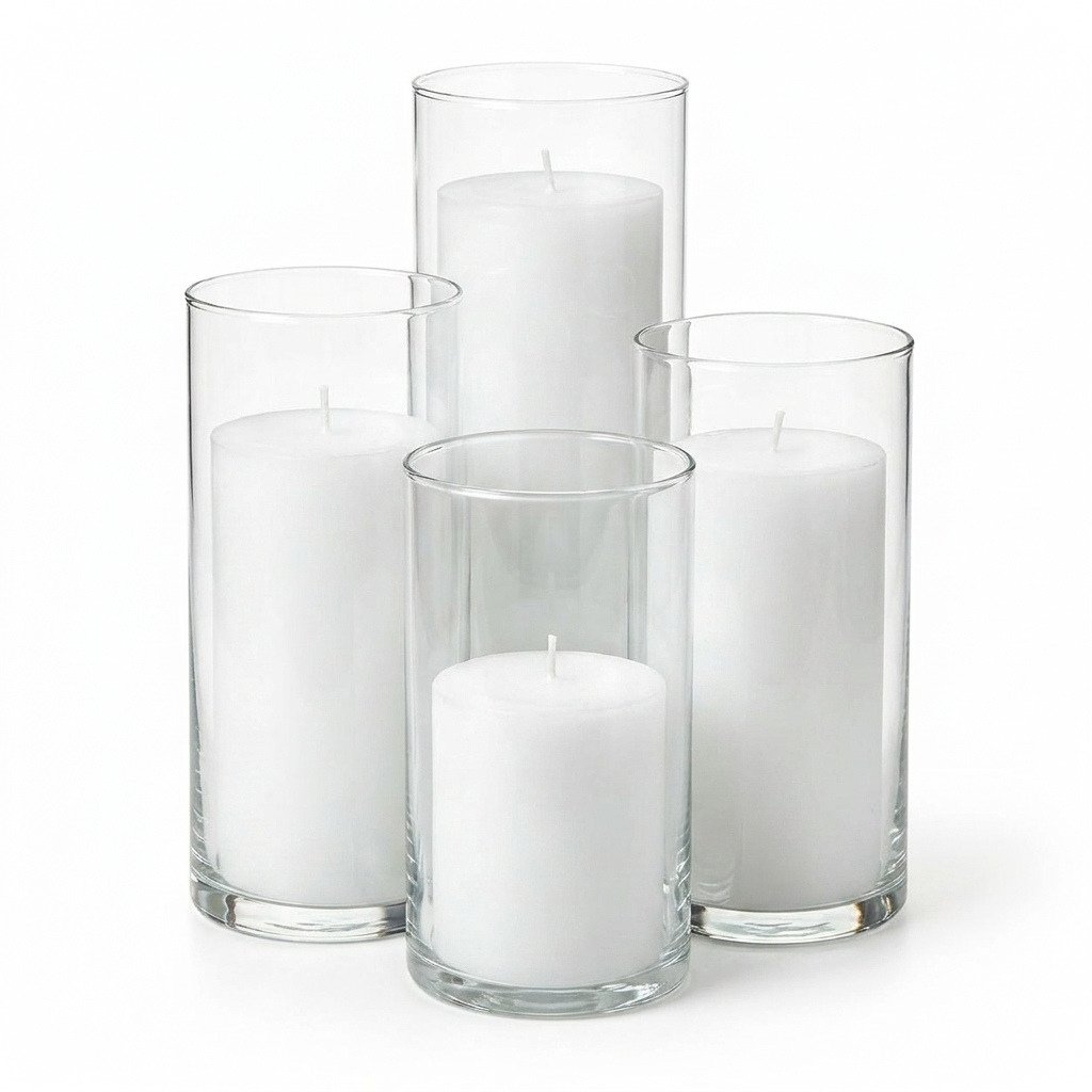 Richland Pillar Candles & Eastland Cylinder Holders Set of 4
