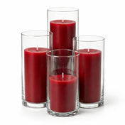 Richland Pillar Candles & Eastland Cylinder Holders Set of 48 - Red - thumbnail number 1