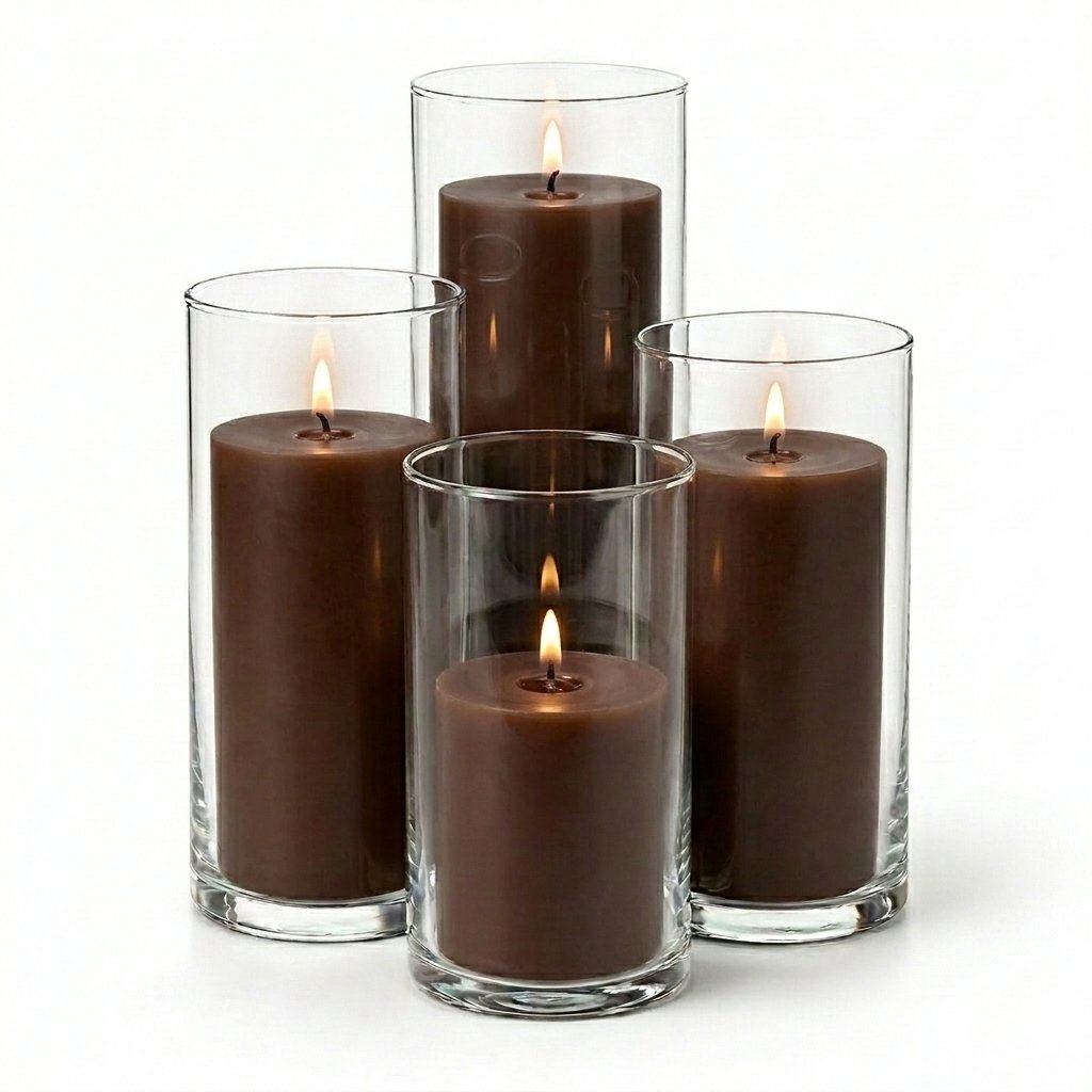 Richland Pillar Candles & Eastland Cylinder Holders Set of 4
