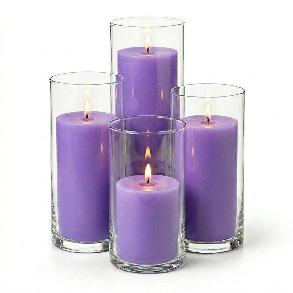 Richland Pillar Candles & Eastland Cylinder Holders Set of 4