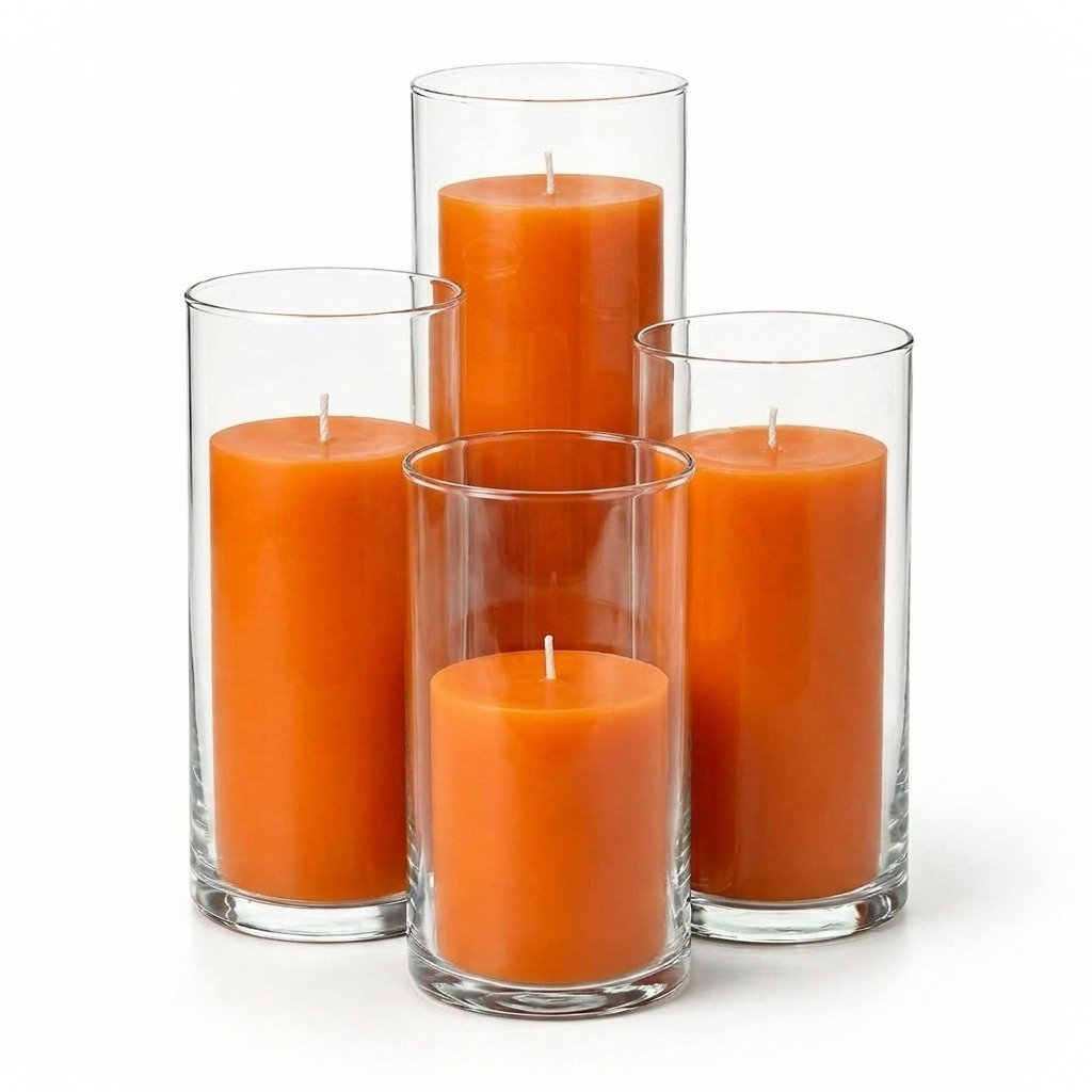 Richland Pillar Candles & Eastland Cylinder Holders Set of 4