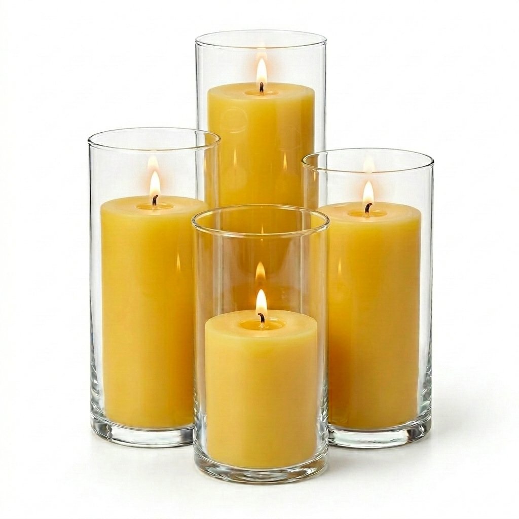 Richland Pillar Candles & Eastland Cylinder Holders Set of 4