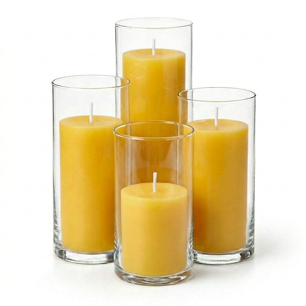Richland Pillar Candles & Eastland Cylinder Holders Set of 4