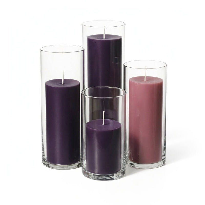 Richland Pillar Candles & Eastland Cylinder Holders Set of 4 - Advent - thumbnail number 1