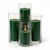 Richland Pillar Candles & Eastland Cylinder Holders Set of 4 - Dark Green - thumbnail number 2