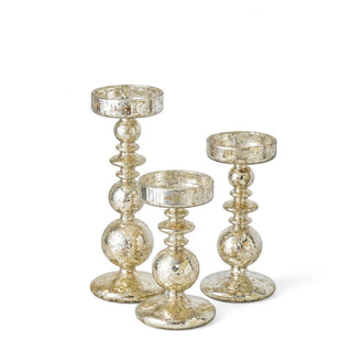 Richland Pillar Holders Unique Mercury Bubble - Set of 3