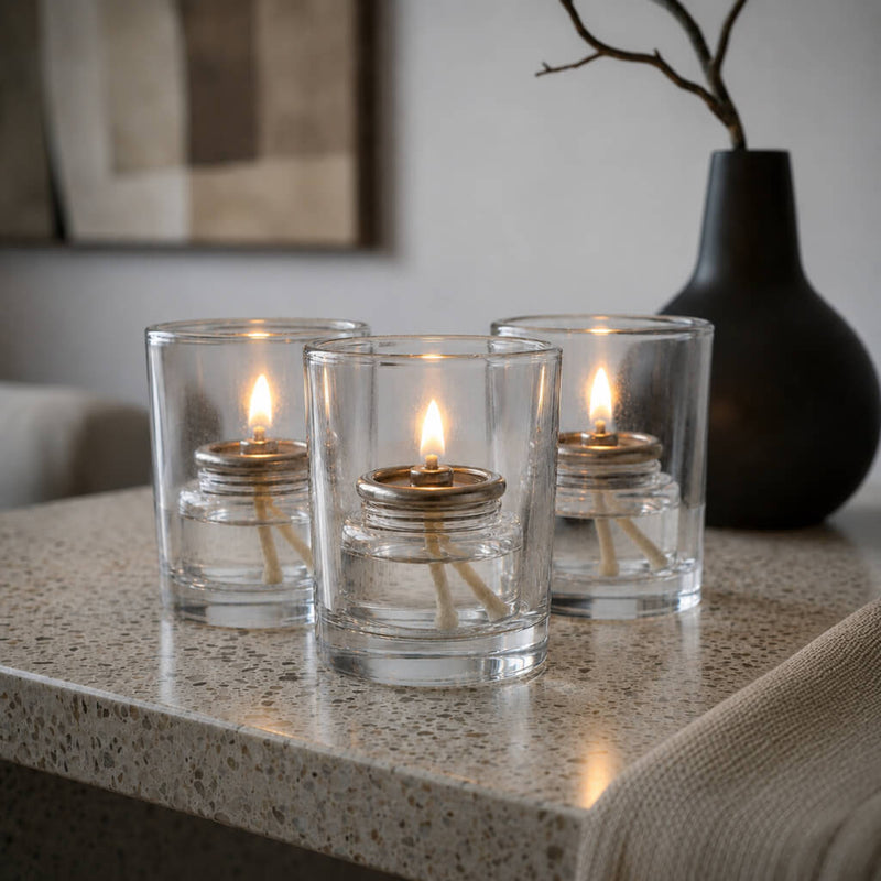 Modern tabletop decor with glowing fuel cell candle holders - thumbnail number 7