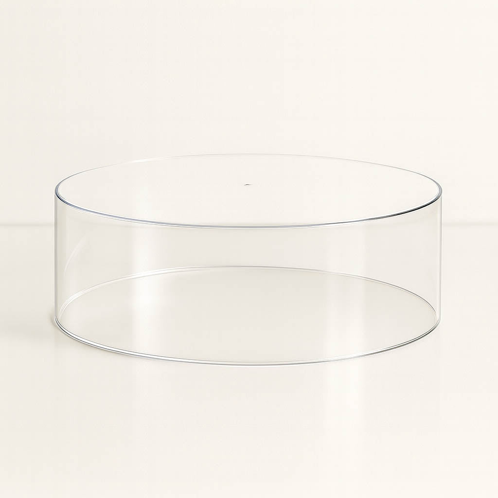 Round 14" Acrylic Cake Stand – Clear Transparent Display Box Fillable Pedestal Riser
