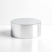 Silver Mirror Finish Acrylic Cake Stand 14" Round – Fillable Display Box Pedestal Riser with Hollow Bottom - thumbnail number 1