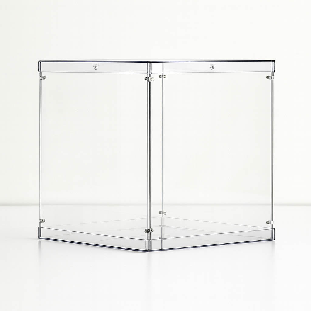 Acrylic 12" Clear Pedestal Riser – Transparent Display Box with Interchangeable Lid and Base