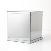 12" Silver Mirrored Acrylic Display Box – Pedestal Riser with Interchangeable Lid and Base - thumbnail number 1