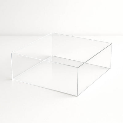 14"x14" Clear Acrylic Cake Box Stand – Transparent Pedestal Riser Display for Desserts and Events