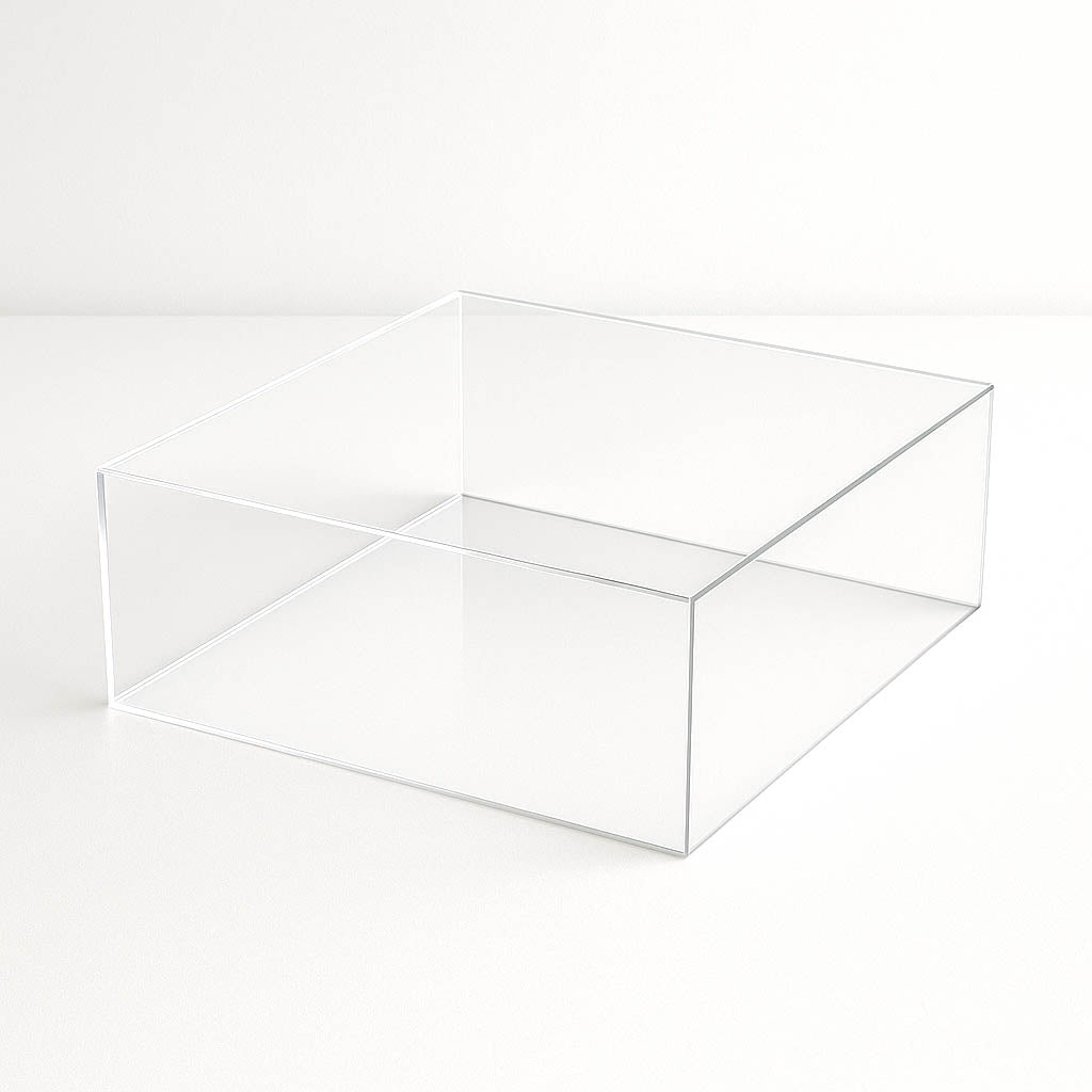 14"x14" Clear Acrylic Cake Box Stand – Transparent Pedestal Riser Display for Desserts and Events