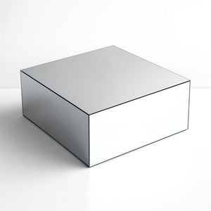 14"x14" Silver Mirror Finish Acrylic Cake Box Stand – Pedestal Riser with Hollow Bottom