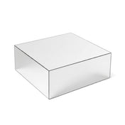14x14 silver mirror finish acrylic cake box stand pedestal riser - thumbnail number 1