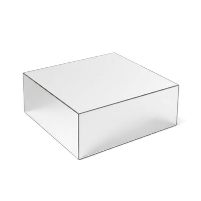14x14 silver mirror finish acrylic cake box stand pedestal riser - thumbnail number 1