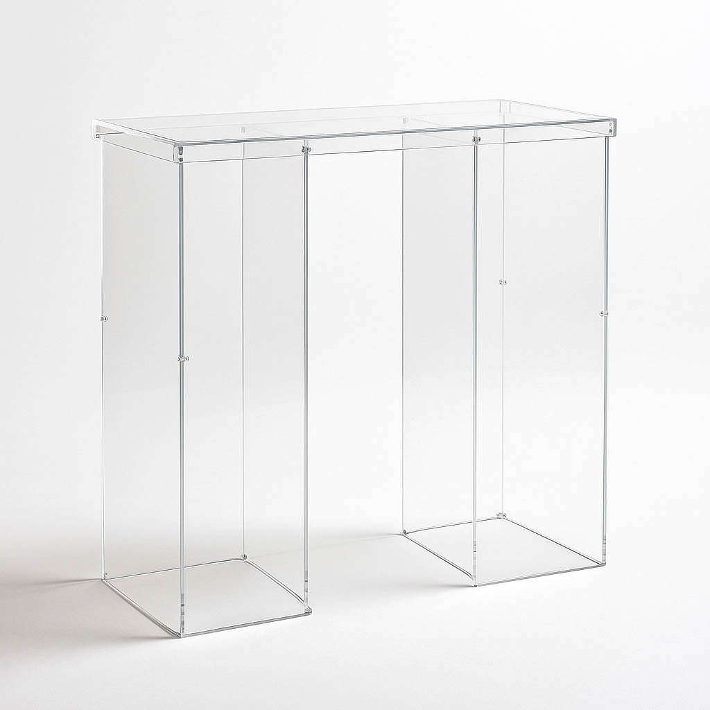 Rectangular Clear Acrylic Connector Plate 46"x12" – 4mm Thick Table Bridge with Protective Film