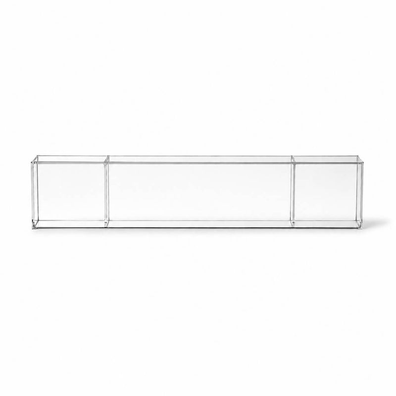 Clear rectangular acrylic connector plate table bridge on white background - thumbnail number 1