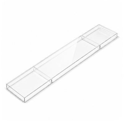 Rectangular Clear Acrylic Connector Plate 46"x12" – 4mm Thick Table Bridge with Protective Film - thumbnail number 1