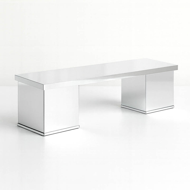 Silver Connector Plexiglass Plate for Rectangular Pedestal Pillar - thumbnail number 1