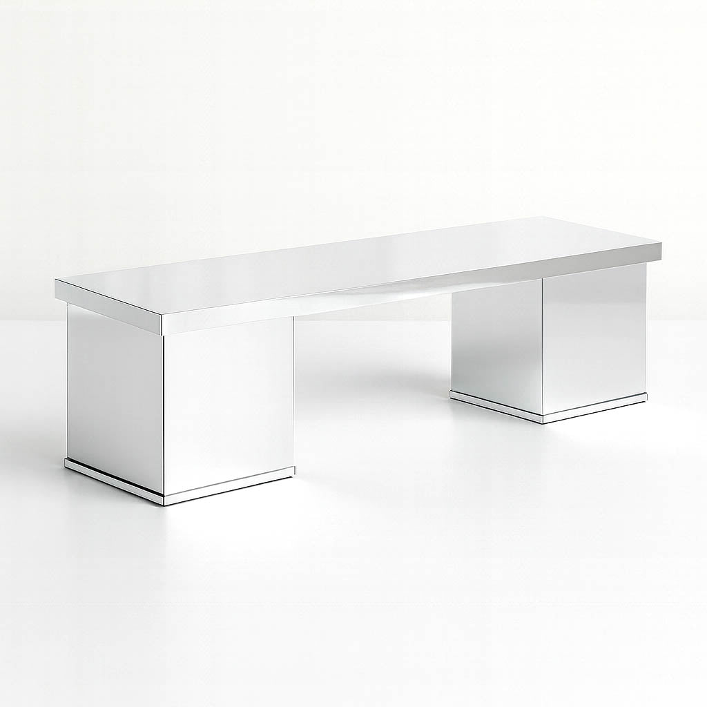 Silver Connector Plexiglass Plate for Rectangular Pedestal Pillar