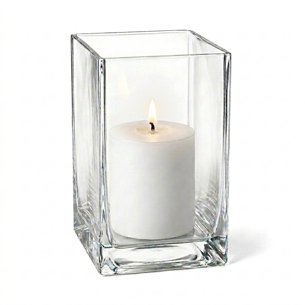 Richland Pillar Candle 3" & Eastland Square Holder 6" Set of 12 (Choose your Color)