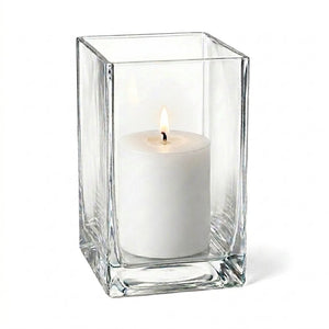 Richland Pillar Candle 3" & Eastland Square Holder 6" Set of 12 (Choose your Color)