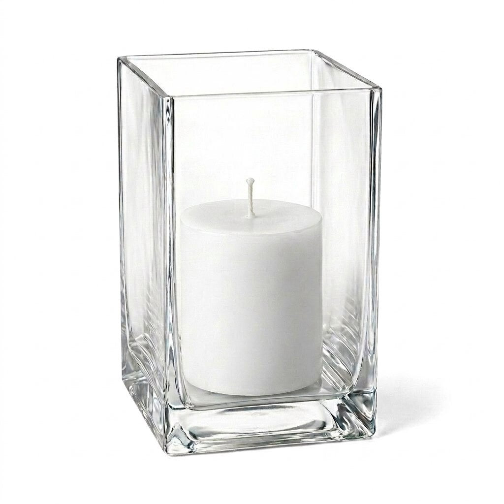Richland Pillar Candle 3" & Eastland Square Holder 6" Set of 12 (Choose your Color)