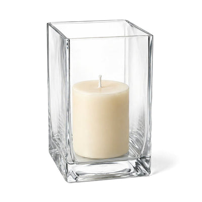 Richland Pillar Candle 3" & Eastland Square Holder 6" Set of 12 - Ivory