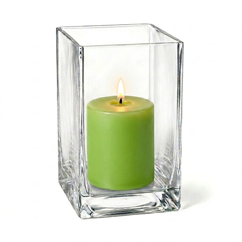 Richland Pillar Candle 3" & Eastland Square Holder 6" Set of 12 (Choose your Color)