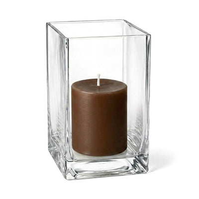 Richland Pillar Candle 3" & Eastland Square Holder 6" Set of 12 - Brown