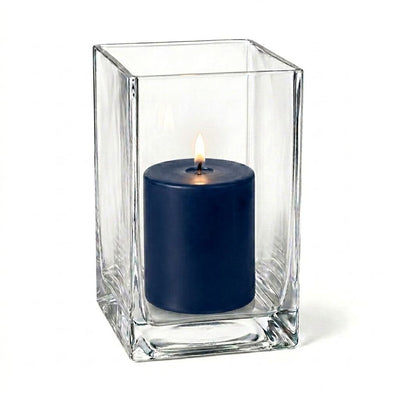 Richland Pillar Candle 3" & Eastland Square Holder 6" Set of 12 - Navy Blue - thumbnail number 2