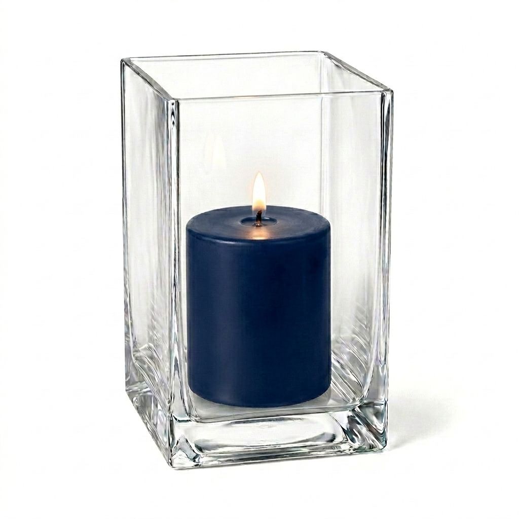 Richland Pillar Candle 3" & Eastland Square Holder 6" Set of 12 (Choose your Color)