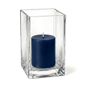 Richland Pillar Candle 3" & Eastland Square Holder 6" Set of 12 (Choose your Color)