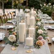 Richland Pillar Candle 3" & Eastland Square Holder 6" Set of 12 - Light Ivory - thumbnail number 4