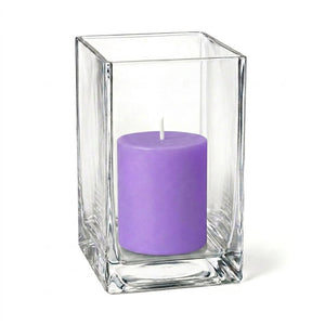 Richland Pillar Candle 3" & Eastland Square Holder 6" Set of 12 (Choose your Color)