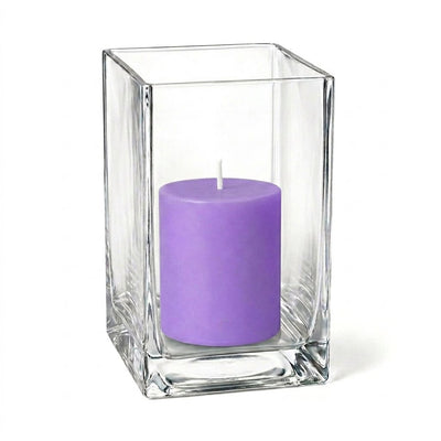 Richland Pillar Candle 3" & Eastland Square Holder 6" Set of 12 - Lavender