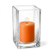 Richland Pillar Candle 3" & Eastland Square Holder 6" Set of 12 - Orange - thumbnail number 2