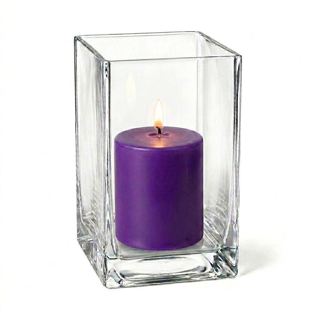 Richland Pillar Candle 3" & Eastland Square Holder 6" Set of 12 (Choose your Color)