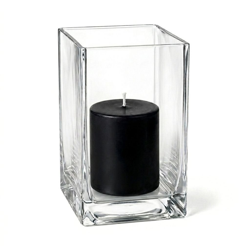 Richland Pillar Candle 3" & Eastland Square Holder 6" Set of 12 (Choose your Color)