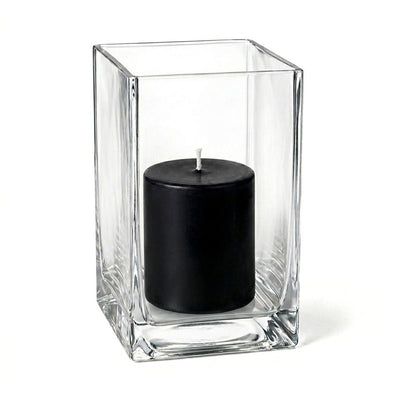 Richland Pillar Candle 3" & Eastland Square Holder 6" Set of 12 - Black