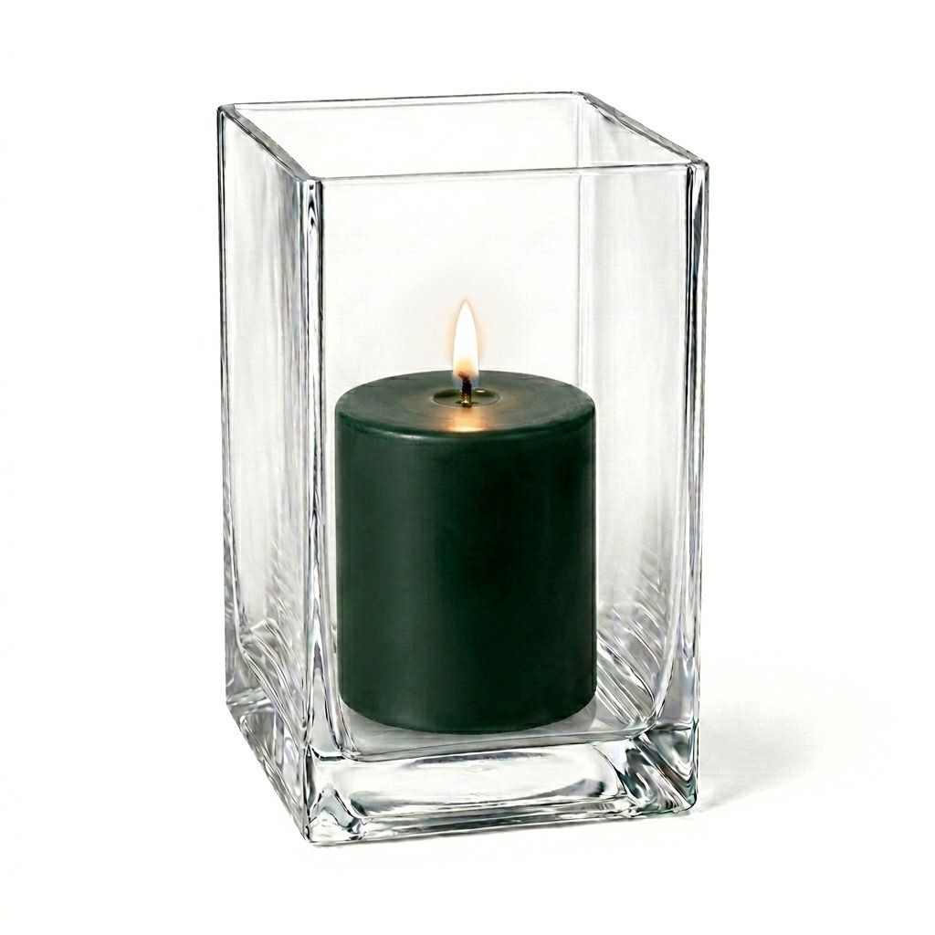 Richland Pillar Candle 3" & Eastland Square Holder 6" Set of 12 (Choose your Color)