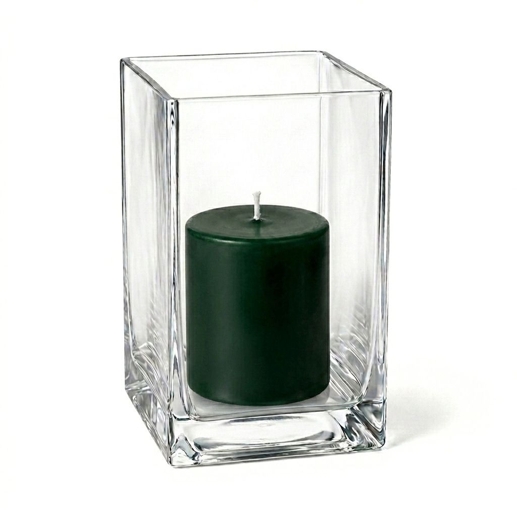Richland Pillar Candle 3" & Eastland Square Holder 6" Set of 12 (Choose your Color)