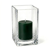 Richland Pillar Candle 3" & Eastland Square Holder 6" Set of 12 - Dark Green - thumbnail number 1