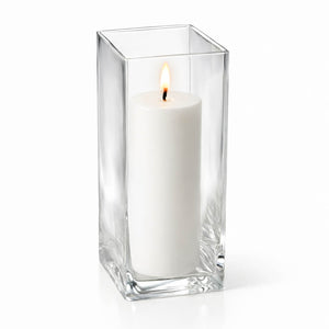 Richland Pillar Candle 9" & Eastland Square Holder 12" Set of 12 (Choose your color)
