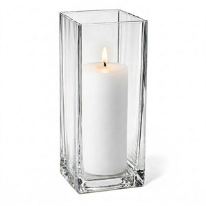 Richland Pillar Candle 9" & Eastland Square Holder 12" Set of 12 (Choose your color)