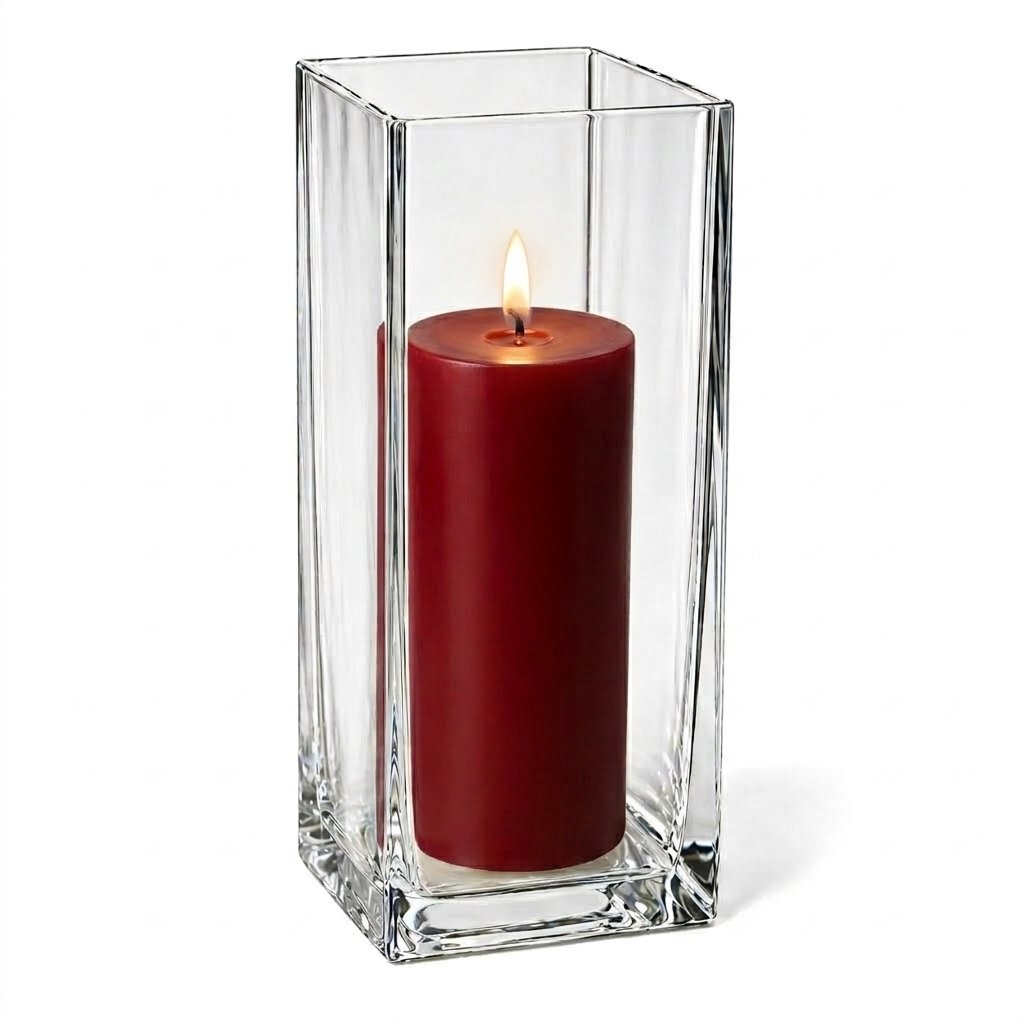 Richland Pillar Candle 9" & Eastland Square Holder 12" Set of 12 (Choose your color)