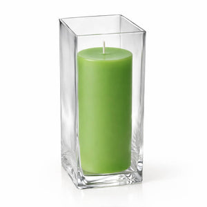 Richland Pillar Candle 9" & Eastland Square Holder 12" Set of 12 (Choose your color)